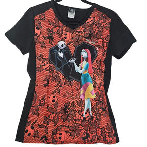 NEW Tooniforms XS Nightmare Before Christmas Modern Classic Scrub Top Fandom